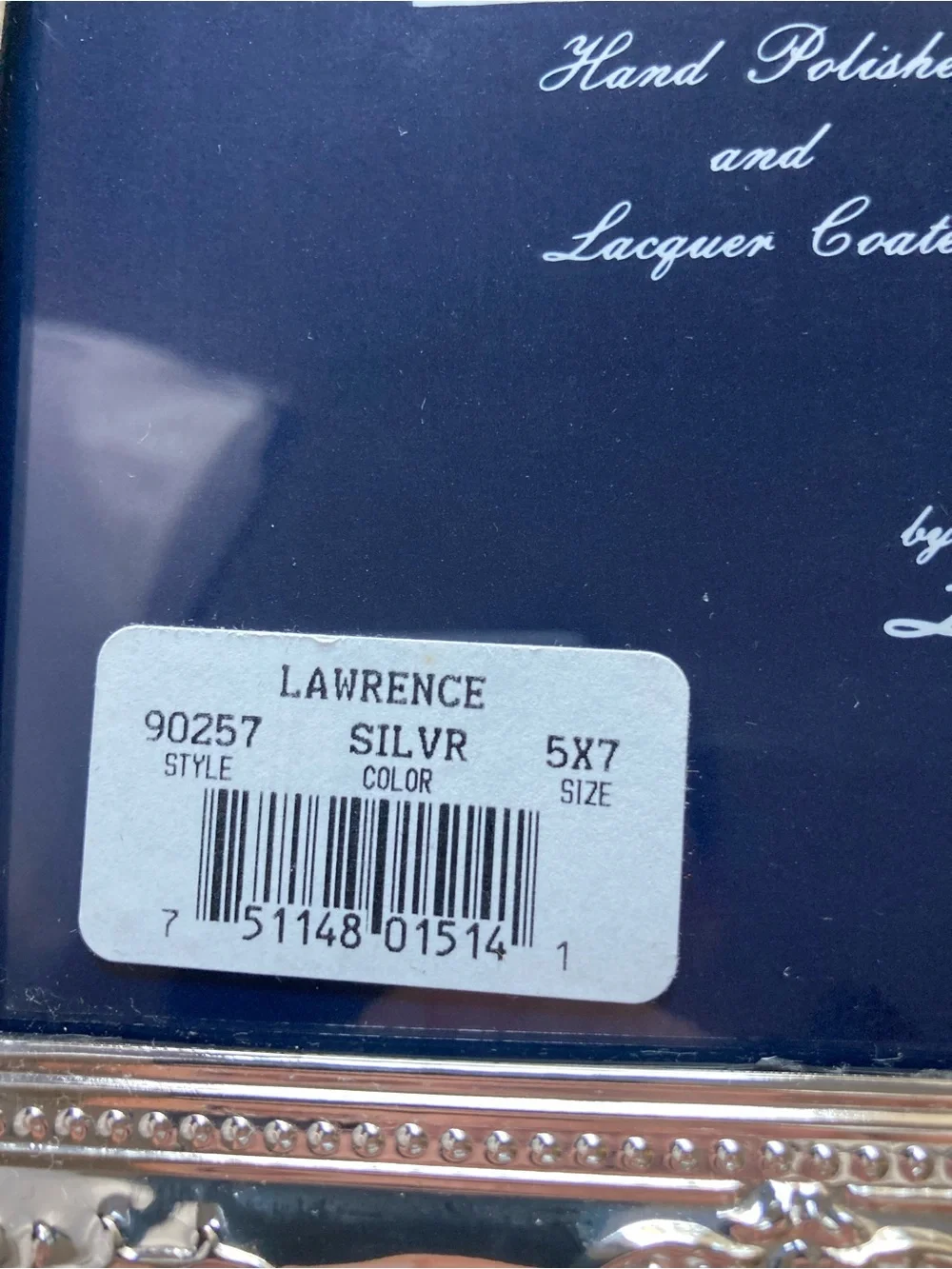 Lawrence Frames by Hampton Bays Collection Silver Ornate 5x7 Picture Frame